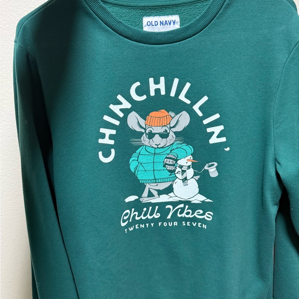 Old Navy Kids Teal 'Chinchillin' Sweatshirt